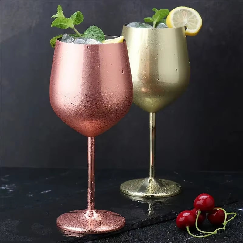 New Stainless Steel Glass Cocktail Creative Metal Wine Glass Bar Restaurant Champagne Glass Red Wine Glass Drinkware Barware Cup