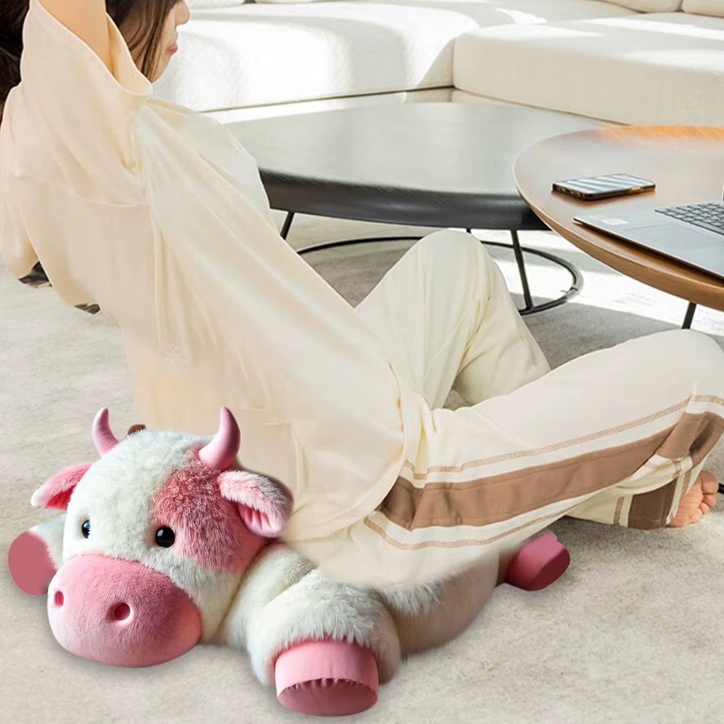 Cute Cow Litter Pet Cushions Dog Cat Cushions Pet Supplies Seat Cushions Cow Plush Chair Cushion-Plush Pillows Seat Room Decor