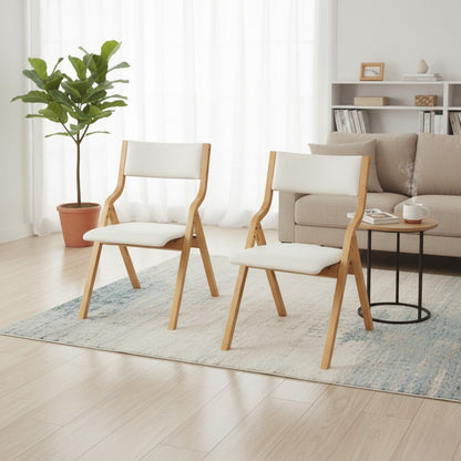 Levede 2X Dining Chairs Foldable PU Leather Kitchen Chair Lounge Room Vintage