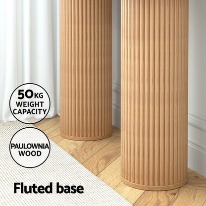 Artiss Console Table Oval Wooden Entry Table Hallway Tables Furniture 115CM Pine