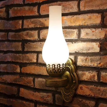 Nordic Vintage Kerosene Creative Sconces Wall Lamps Glass Lampshade Iron Wall Light for Restaurant Aisle Bedroom Bedside Lamps