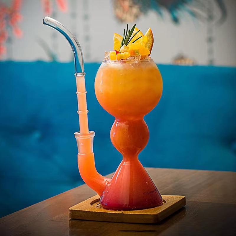 Absinthe Glass/Glass Cup with Straw/Cocktail Glass/High Borosilicate Heat-Resistant Glass Cup