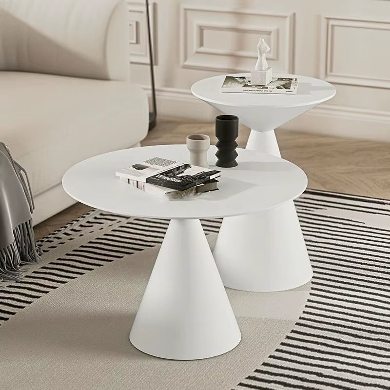Round Light Luxury Metal Coffee Table Living Room Furniture Sofa Side Table a Few Balcony Tea Table Bedroom Nightstand