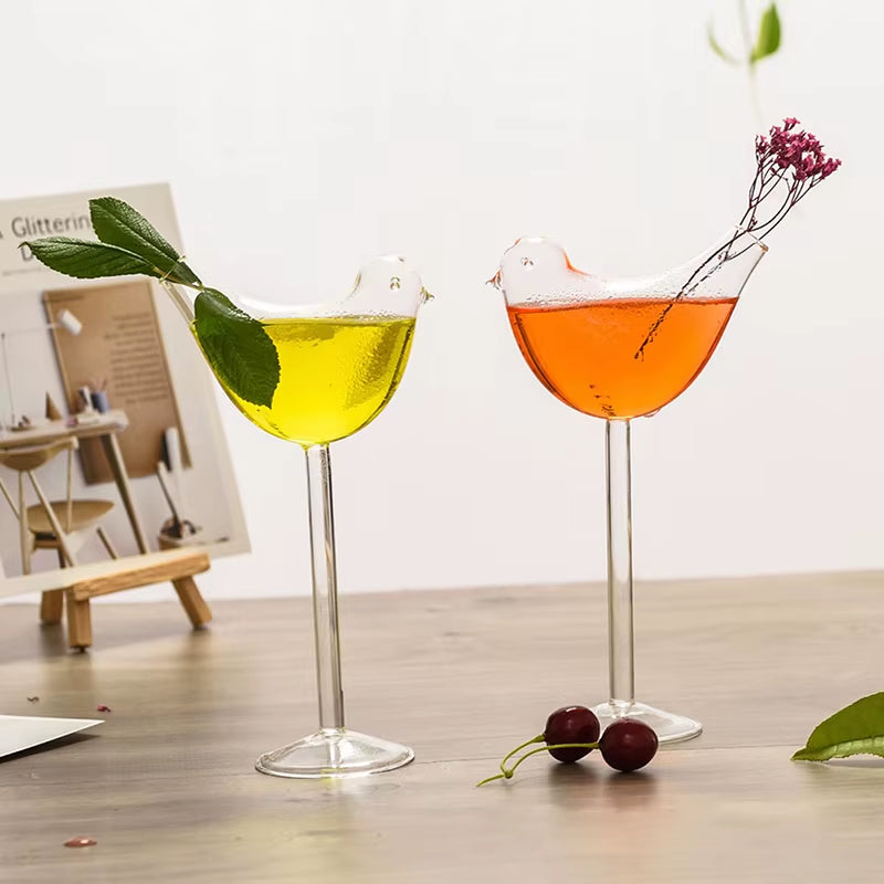 Bird Glass Transparent Bird-Shaped Cocktail Glass Lead-Free High Shelf Wine Glass Wine Glass Bird-Shaped Cocktail Glass Bar