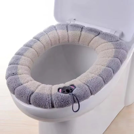 Winter Toilet Seat Cushions Bathroom Toilet Seat Cushions Handle Thicker Soft Washers with Toilet Seat Insulation Accessories