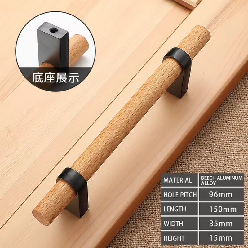 Wood Furniture Handle Cabinet Handles Furniture Accessory Drawer Knobs Kitchen Handle Natural for Furniture Pulls