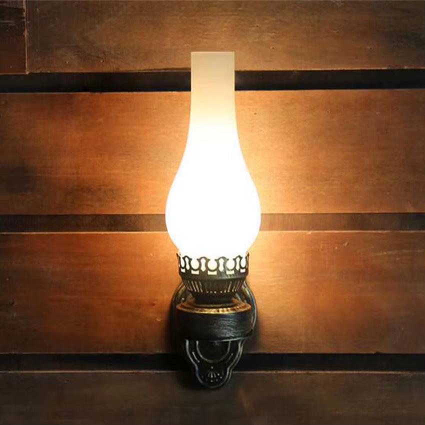 Nordic Vintage Kerosene Creative Sconces Wall Lamps Glass Lampshade Iron Wall Light for Restaurant Aisle Bedroom Bedside Lamps