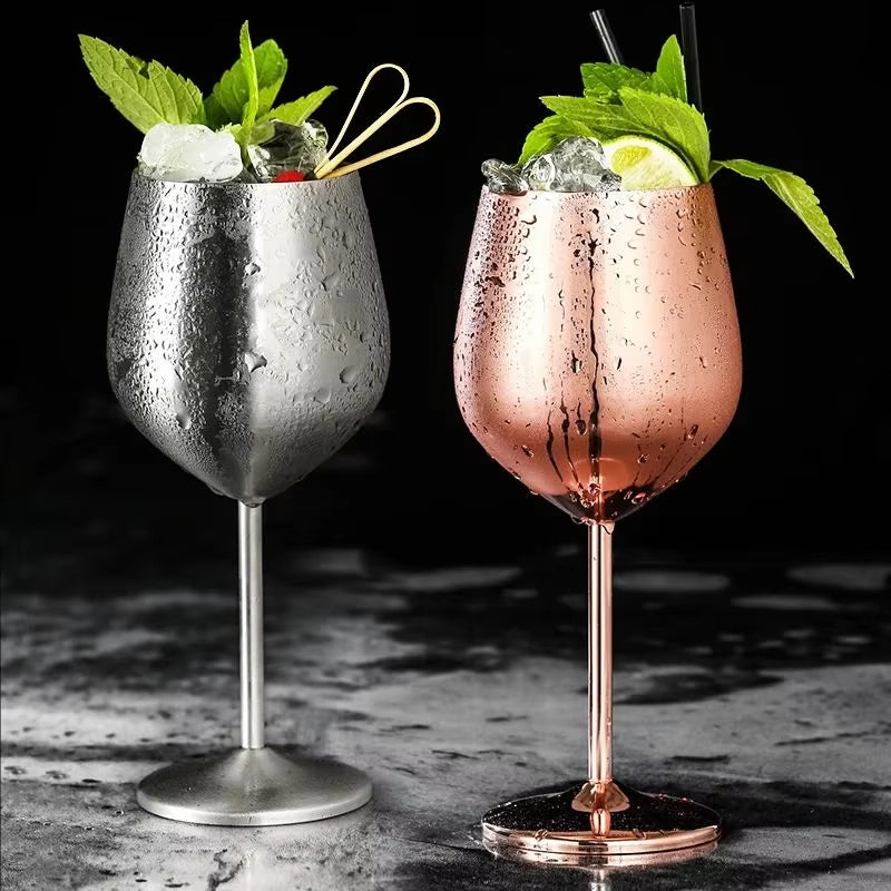 New Stainless Steel Glass Cocktail Creative Metal Wine Glass Bar Restaurant Champagne Glass Red Wine Glass Drinkware Barware Cup