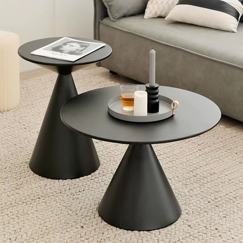 Round Light Luxury Metal Coffee Table Living Room Furniture Sofa Side Table a Few Balcony Tea Table Bedroom Nightstand