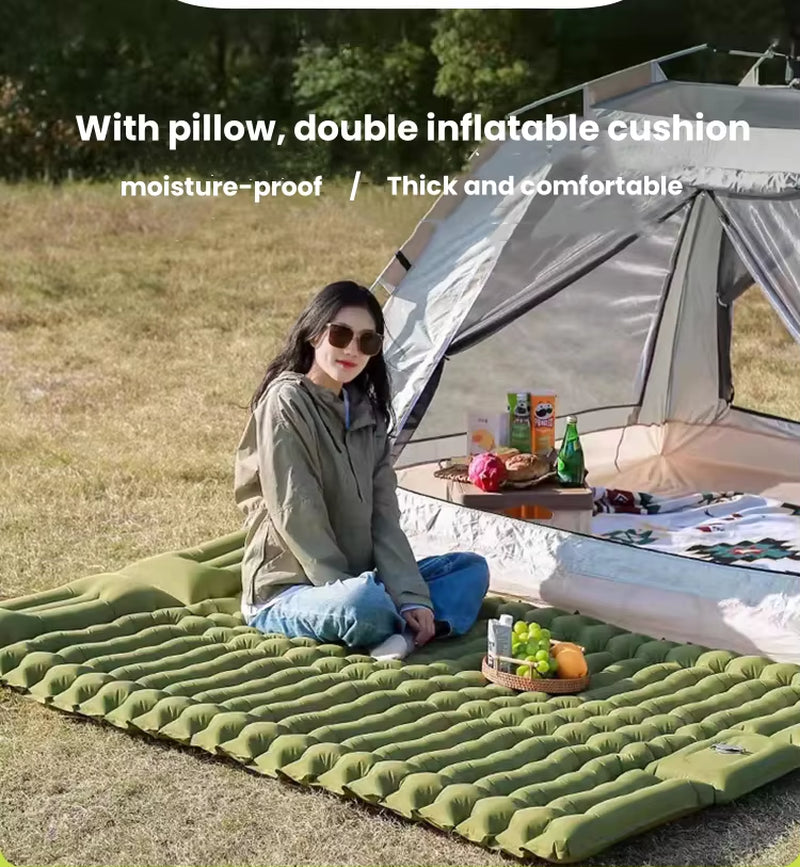 Inflatable Mattress with Built-In Pillow Pump 200X140Cm Outdoor Sleeping Bed Vehicle Inflatable Cushion Tourist Mattress