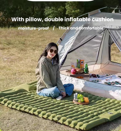 Inflatable Mattress with Built-In Pillow Pump 200X140Cm Outdoor Sleeping Bed Vehicle Inflatable Cushion Tourist Mattress