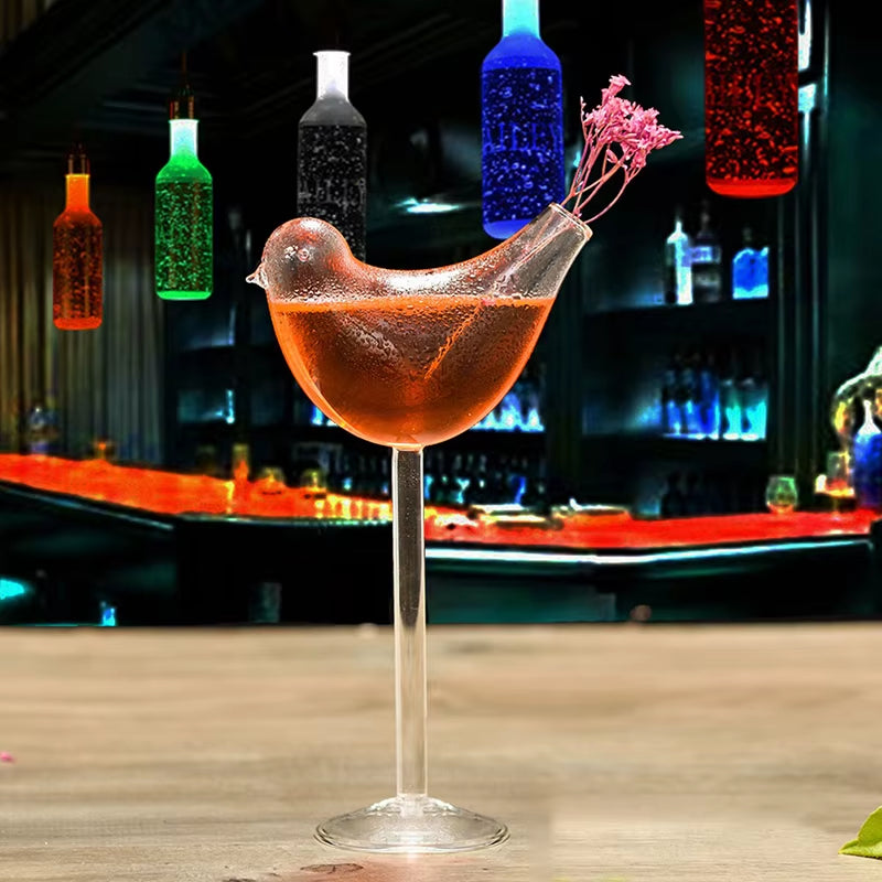 Bird Glass Transparent Bird-Shaped Cocktail Glass Lead-Free High Shelf Wine Glass Wine Glass Bird-Shaped Cocktail Glass Bar