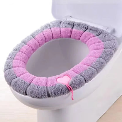 Winter Toilet Seat Cushions Bathroom Toilet Seat Cushions Handle Thicker Soft Washers with Toilet Seat Insulation Accessories
