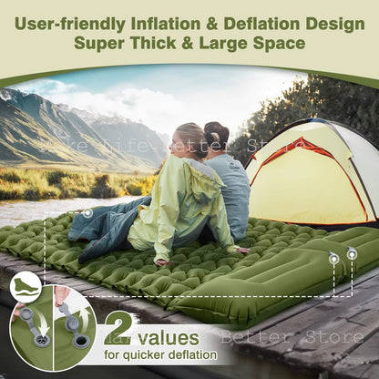 Inflatable Mattress with Built-In Pillow Pump 200X140Cm Outdoor Sleeping Bed Vehicle Inflatable Cushion Tourist Mattress