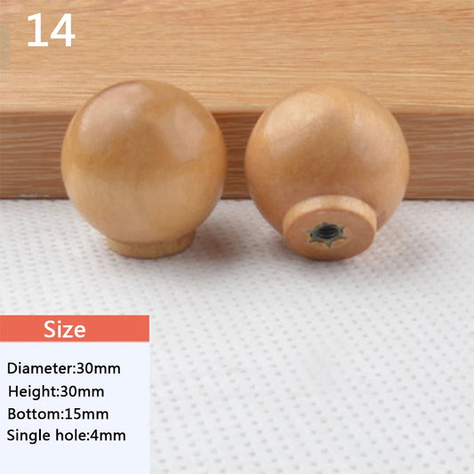 1Pcs Wood Furniture Handles Cabinet Drawer Wardrobe Knobs Wooden Kitchen Door Pulls Furniture Hardware