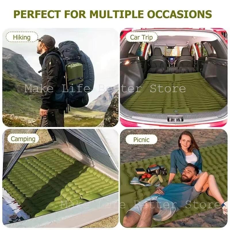 Inflatable Mattress with Built-In Pillow Pump 200X140Cm Outdoor Sleeping Bed Vehicle Inflatable Cushion Tourist Mattress